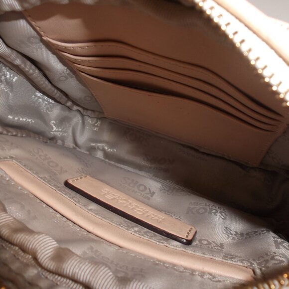 Michael Kors Monogram Mini Camera Bag Crossbody Cream and Tan - Picture 9 of 9